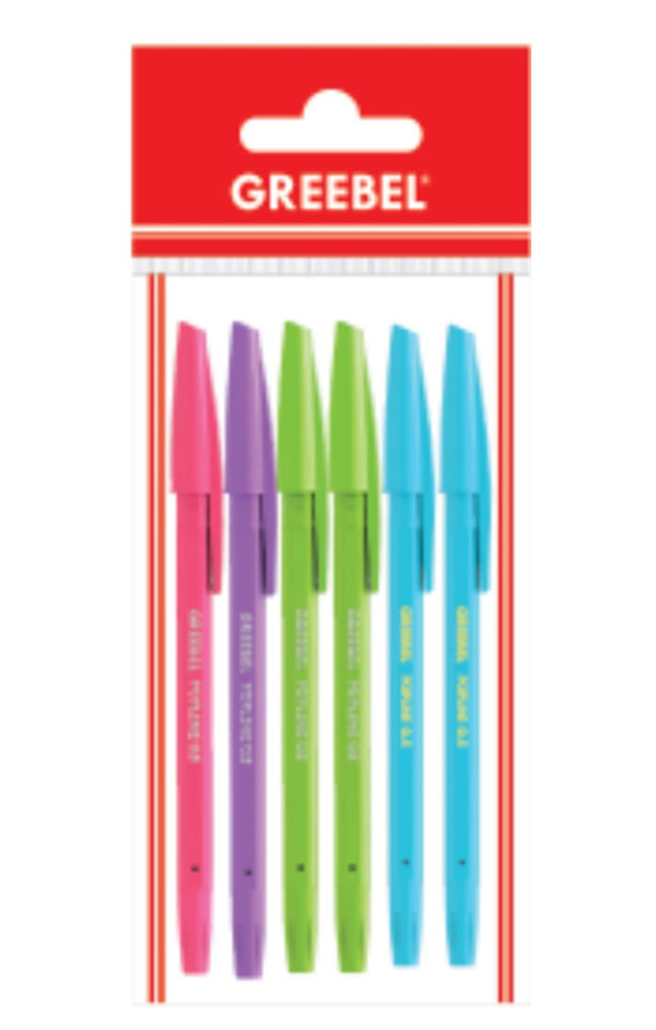 Greebel - Bolpoin Popline Warna Hitam (6 pcs)